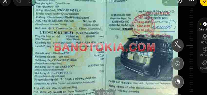 Bán xe Kia Rondo GAT sx 2016 - giá rẻ